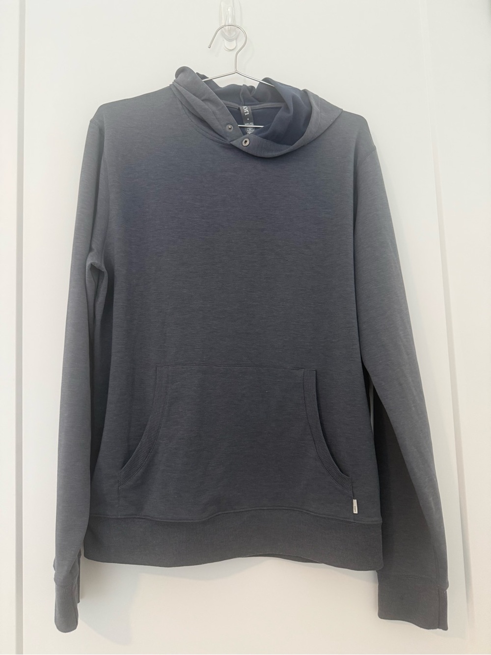 Vuori Charcoal Snap Funnel-Neck Hoodie